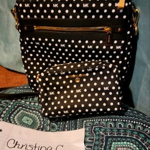 MK crossbody and matching makeup bag